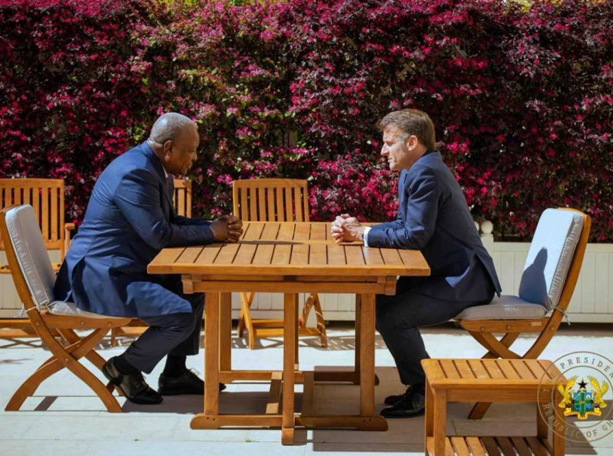 President Mahama and President Macron strengthen ties at Élysée Palace.