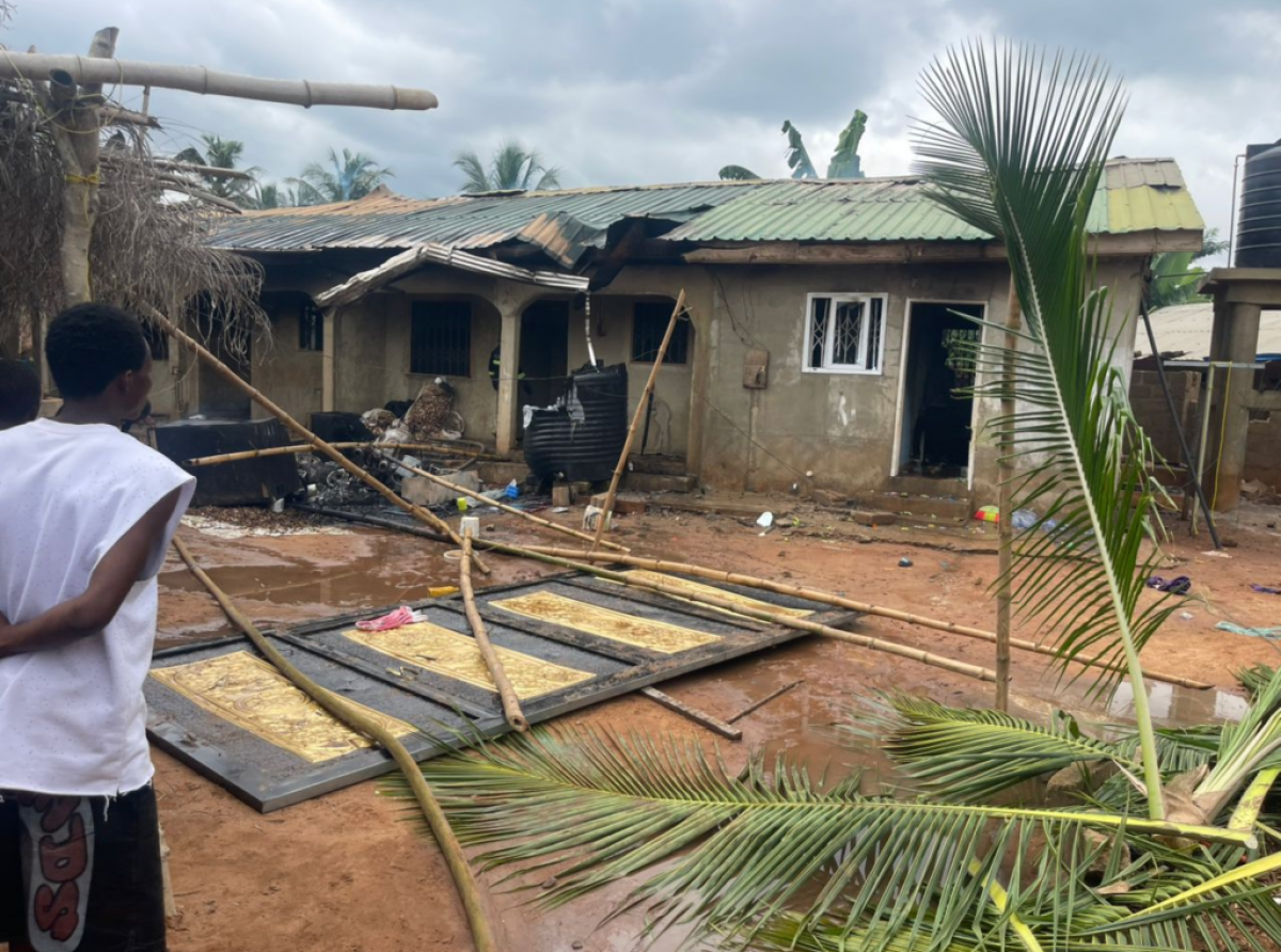 Angry youth set properties ablaze after a shooting incident at Deti in Volta Region